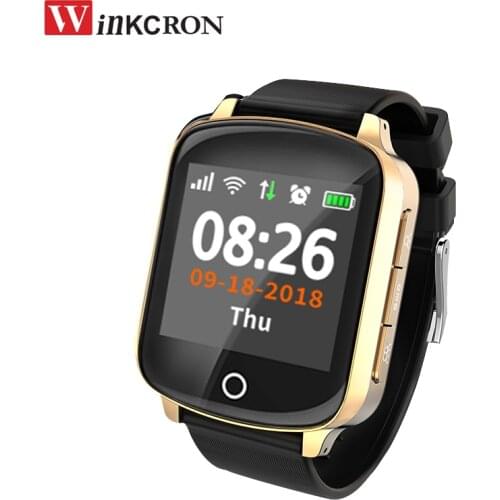 Smart Watch GPS Tracker D200 Old Man GPS+LBS+Wifi Location Track Anti-lost GPS Tracker Watch Heart Rate Monitor Fall-down Alarm
