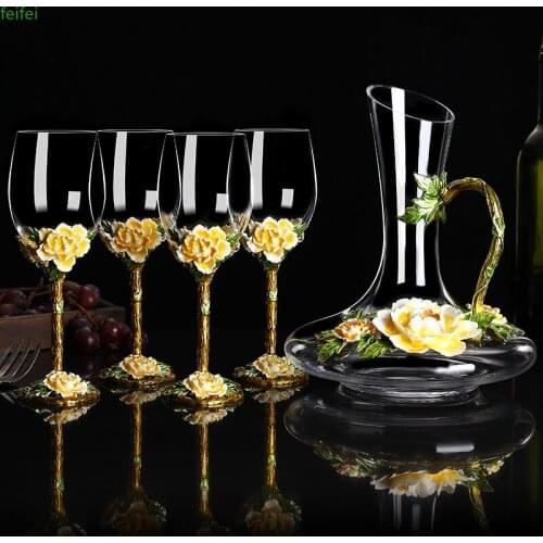 European-style Enamel Color Wine Glass Decanter Creative Personality Home Wine Glass Champagne Glass Gift Cups