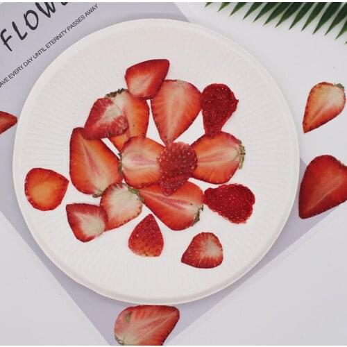 10pcs Dried Pressed Exopy Fruit Strawberry Slices Plants Herbarium For Jewelry Making Postcard Frame Phone Case Craft DIY