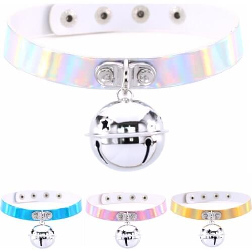 DIEZI Punk Trendy Bells Pendant Collar Leather Bondage Goth Choker Women Gothic Necklace Jewelry Rock Sexy Harajuku Jewelry Gift