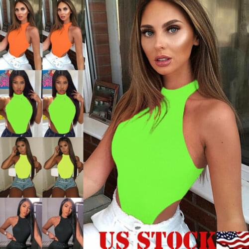Women Ladies Bodysuit Stretch Leotard Short Sleeve Body Tops T shirt Jumpsuit