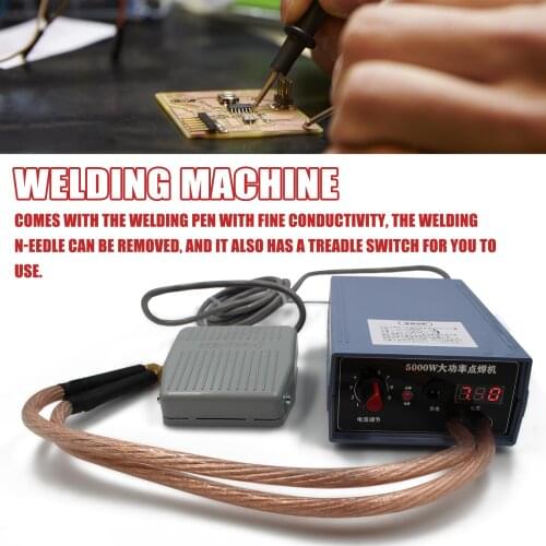 5000W Spot Welding Machine DIY Battery Welding Machine Spot Welder with Treadle Switch Current Adjustable for 18650 Battery