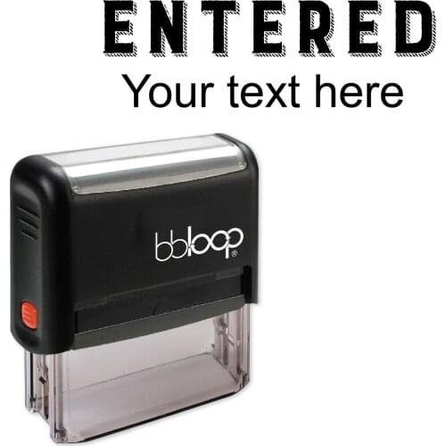 Bbloop Entered w/knockout Style Font and Design Self-Ink