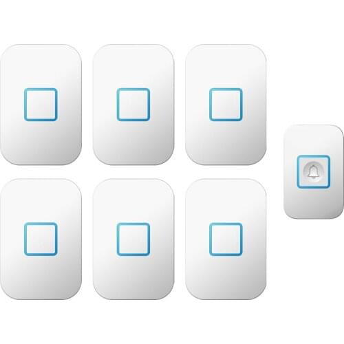 CACAZI Wireless Waterproof Doorbell 300M Remote Radio Bell 1 Button 6 Receiver LED Smart House Video Doorbell Volume 110 DB 220V