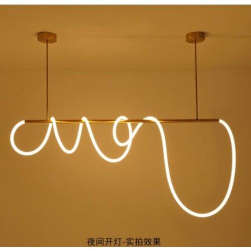 DIY 360 Degree Luminous LED Pendant Lights Modern Living Room Restaurant Lamps LED tube Indoor Decorative Hanging lamp Lighting