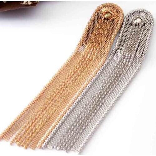 20pcs/10pairs Handmade Long Chain Tassel Epaulette Gold/Silver Suit Shoulder Strap Fringed Shoulder Strap Epaulet Stage Jewelry
