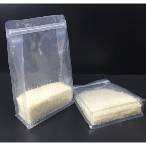 Ferimo 50pcs Eight side sealed hand-held 5kg rice self-sealed bag cereal self-supporting zipper flour food packaging storage bag