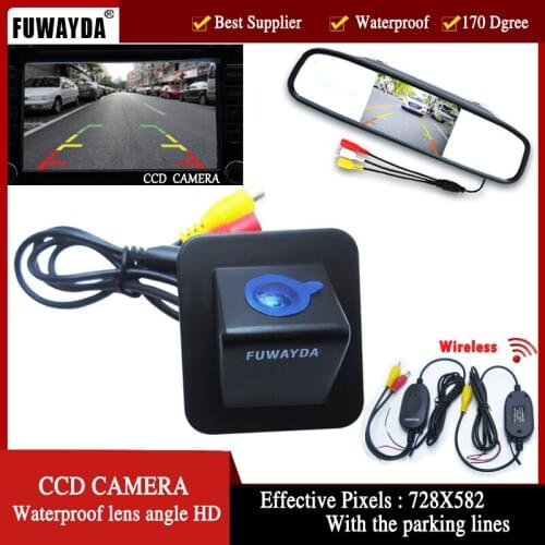 FUWAYDA Wireless Color CCD Chip Car Rear View Camera for Hyundai Elantra Avante 2012 + 4.3 Inch rearview Mirror Monitor HD