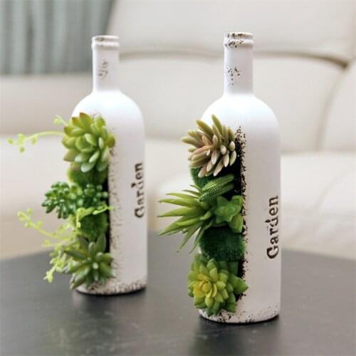 Creative Bonsai Flowerpot Retro Beer Bottle Cans Shape Artificial Flower Pot Garden Succulent Plants Bonsai Home Decor Indoor