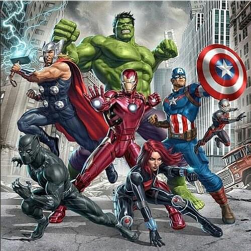 Square Diamond Painting Cross Stitch Disney The Avengers Hulk Captain Diamond Embroidery Pattern Full Drill Mosaic Home Decor