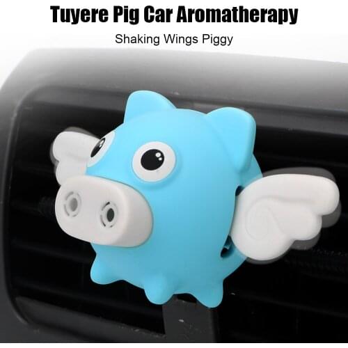 LEEPEE Auto Outlet Air Fragrance Cartoon Flying Pig Vent Clip Smell Aroma Diffuser Shaking Wings Car Air Freshener