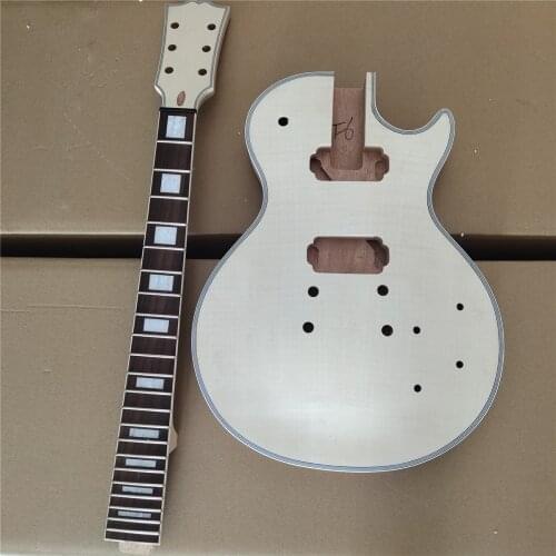 Best 1 Set Unfinished Electric Guitar Neck And Body Guitar Kit DIY Part