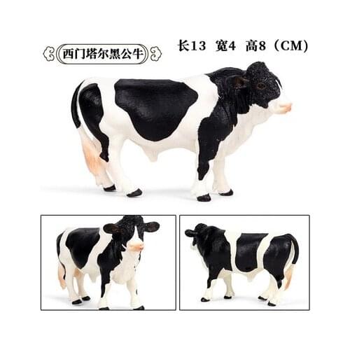 Bull mother OX Holstein Bull Fulaiweihe cow Simon Tal Bull Wild animal Model Black Quarterma Flying Elf solid pendulum sculpture