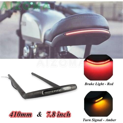 Cafe Racer Motorcycle Brat Style Longer Seat Frame Loop Hoop with LED Brake Taillight Universal For Kawasaki Ducati Triumph BMW