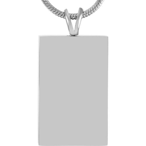 Stainless Steel Finely Processed Free Engraving Square Cremation Jewelry Ashes Pendant Necklace Women Man