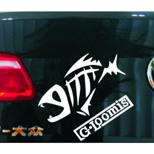 New 3D Skull Fish GO Fishing G Loomis Funny Car Sticker Styling Decal Car Accessories For BENZ BMW AUDI FORD OPEL SEAT Renault