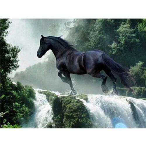 New 5D Diy Diamond Embroidery Horse Full Drill Handicraft Sale Diamond Painting Waterfall Picture Of Rhinestone Decor For Home
