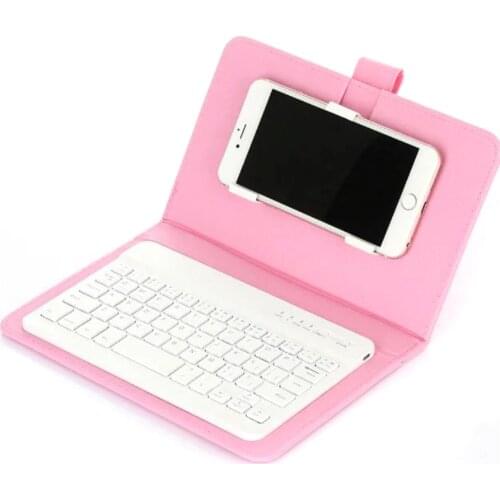 Brand new Wireless Bluetooth Keyboard Leather Case Cover Universal phone cases With Stand For 4.5-6.5" Phones