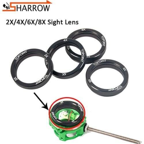 2x/4x/6x/8x Compound Bow Sight Scope Magnifying Glass For Bows Arrow Outdoor Sports Hunting Shooting Archery Aiming Accessories
