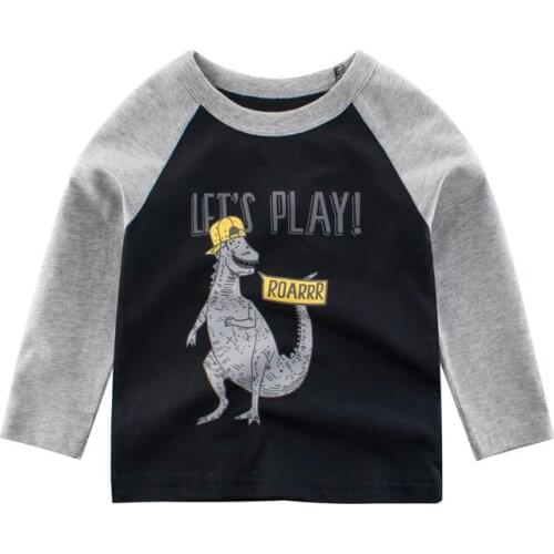 2-9T Toddler Kid Baby Boy Clothes Long Sleeve Autumn T Shirt dinosaur Print tshirt Casual Cotton Tee Infant Clothing Outfit
