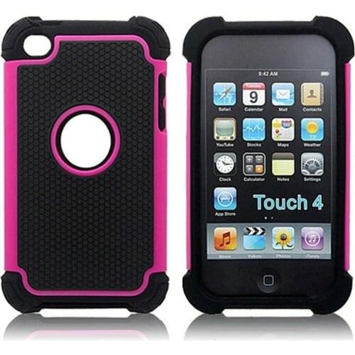 Ball Grain Shockproof Plastic Armor Case Silicone Cover For Apple iPod touch 4 4th Player Anti Shock Hybrid Cover