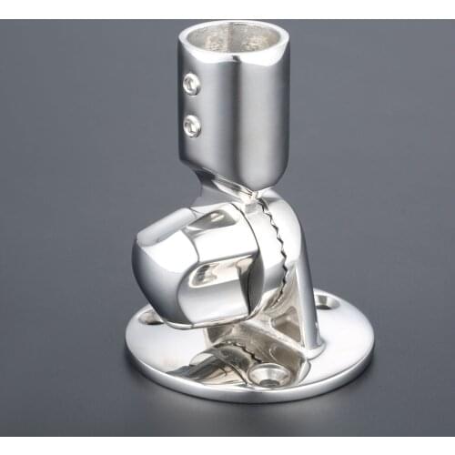 Boat Adjustable Swiveling Ratchet Round Base Antenna Mount for 7/8" Marine Antennas 316 Stainless Steel Kayak Boat Accessories