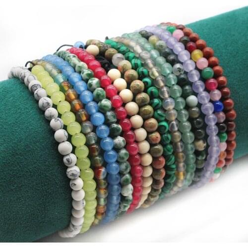 Handmade Mini Stone Knitted Wrap Adjustable Bracelet For Women/Men Mixed Colors Fashion Jewelry