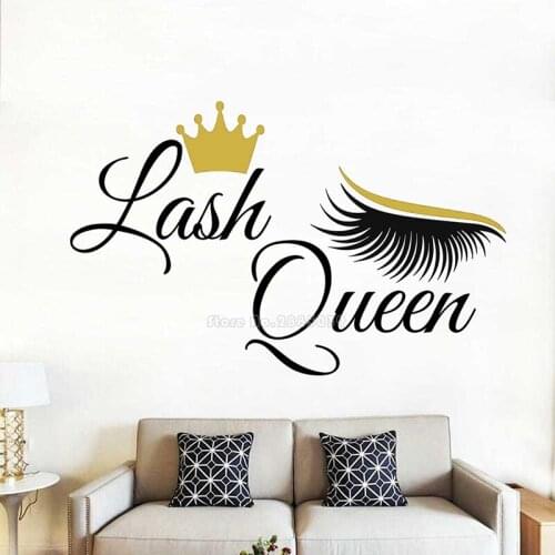Lash Queen Window Stickers Eyelashes Eyebrows Wall Decal Lashes Extensions Wall Sticker Beauty Salon Wall Art Decoration LL2466