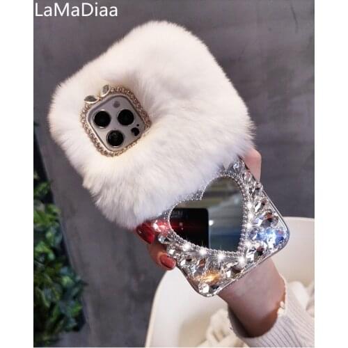 Luxury Bling Diamond Case For Samsung j3 j5 j7 2016 2017 J5 j7 Prime j4 j6 j8 2018 Glitter Warm Fur Plush Soft Silicone Cover