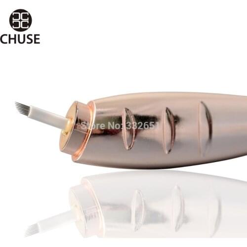 CHUSE M66 Microblading Pen 7 SLOPED Disposable pencil With Sterilized Microblades Permanent makeup tattooing pens Microblading
