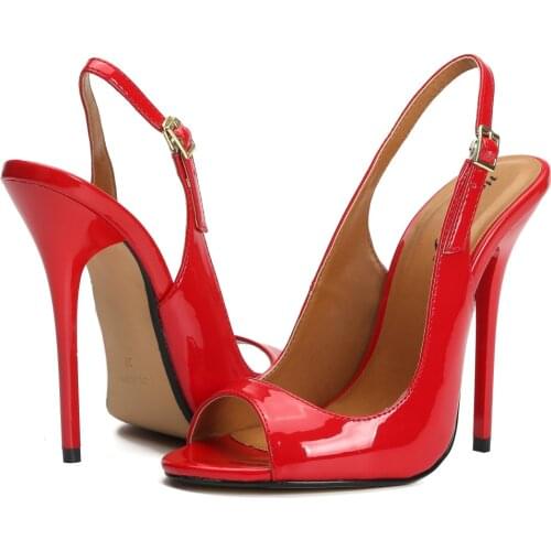 Fashion Womens Sandals 2021 Summer High Heels Shoes Elegant Black Red Brand Lady Sandals Party Women Slingback Shoes Large Size