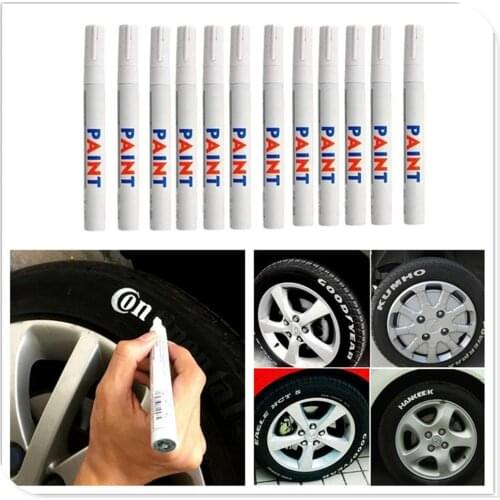 Car Tyre Tread White Waterproof Permanent Paint Marker Pen for GMC Mahindra Hino Lincoln Cadillac Acura Tata Motors