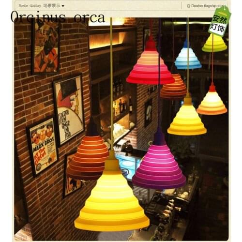 Nordic simple creative personality colorful decorative chandeliers milk tea shop childrens room window silicone Pendant
