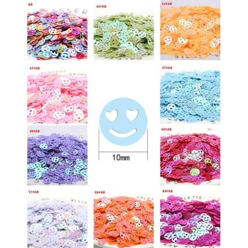 Smile face seuqin Flat Gear Round Gear PVC Loose Sequins Paillettes Wedding Craft DIY Housewear Furnishings Sewing Lentejuelas