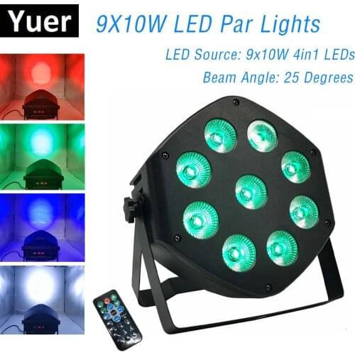 LED Par Light 9X10W DJ LED RGBW Par Light Dj Projector Wash Disco Light DMX Controller Effect For Small Party KTV Stage Lighting