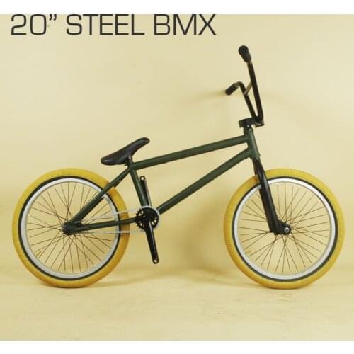 BMX Bike Extreme Action Bike 20" Army Green Motocross Off-Road Sport Bicycle for Racing and Stunt Riding