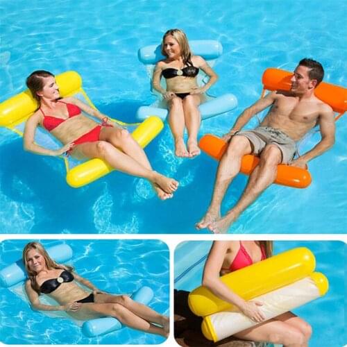 Water Sports Hammock Recliner Inflatable Floating Swimming Mattress Sea Swimming Ring Pool Party Toy Lounge Bed For Swimming
