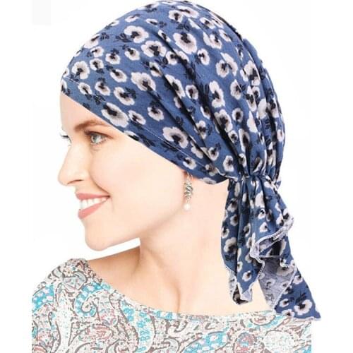Women Hair Cover Accessories Islamic Muslim Soft Stretch Caps Pre-Tied Turban Head Scarf Chemo Cancer Beanie Hat Ladies Headwear