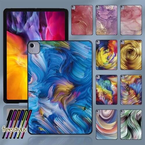 Tablet Hard Case for Apple IPad Air 4 2020 10.9 Inch High-quality Watercolor Series Pattern Protective Shell + Free Stylus
