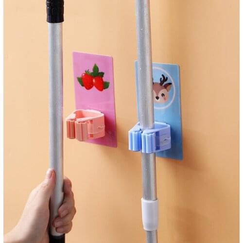 1pcs Adhesive Multi-Purpose Hooks Wall Mounted Mop Organizer Holder RackBrush Broom Hanger Hook Kitchen bathroom Strong Hooks