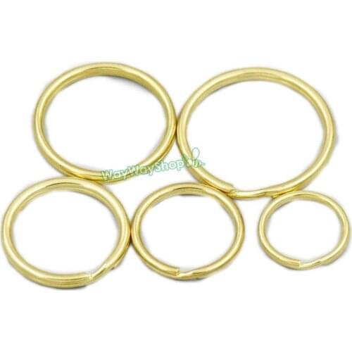 20 Pcs 20mm 25mm 30mm 32mm 35mm Brass keyring Keychain Split Ring For Snap Hook Hardware Key