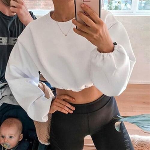 2020 New Heigh Quality Women Sweatershirt Ladies Casual Slim Pullover Fashion Solid Color O-Neck Sweatershirt For Female