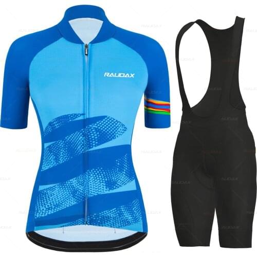 2021Raudax Women Cycling Cycling Set Summer Short sleeve Anti-UV Bicycle Clothing Quick-Dry Mountain Female Bike Clothes Jersey