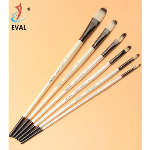 Eval 6pcs Bristle Paint Brush Set Art Paintbrush Oil Painting Brushes for Artist Watercolor Brush Acrylic Paint Brushes