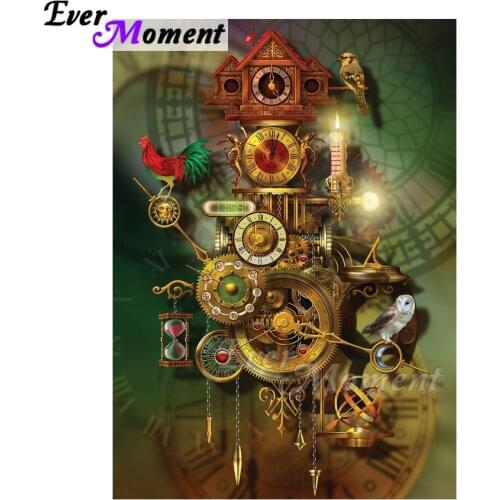 Ever Moment Diamond Painting Handmade Clock Machine Full Square Drill 5D DIY Picture Of Rhinestone Diamond Embroidery ASF1096