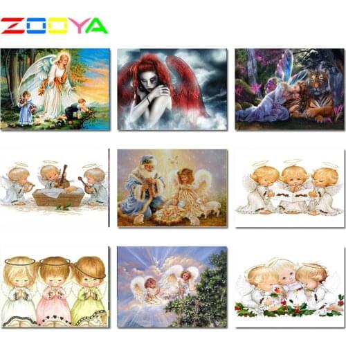 Diy Diamond Painting Cross Stitch Religion Diamond Embroidery Angel Girl Picture Landscape Wall Sticker 5D Diamond Mosaic 3Ts04