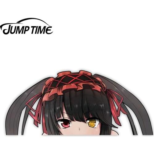 JumpTime 13 x 6.5 cm Kurumi Tokisaki Date A Live Peeker Big Head Car Stickers Waterproof Vinyl Decal Laptop Graffiti JDM Decor