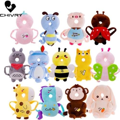Chivry Baby Pillow Head Protection Pad Toddler Headrest Cartoon PP Cotton Sleep Baby Anti Fall Cushion for Baby Protect