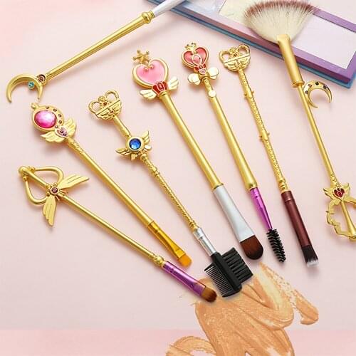 Travel Makeup Brush Set Beauty Eye Shadow Make Up Accessories for Women Facial Cosmetic Makeup Tools Cartoon Eyebrow Brushes