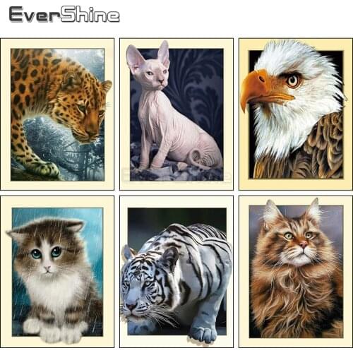 Evershine 5D DIY Diamond Painting Tiger Full Square Diamond Mosaic Animal Picture Of Rhinestone Embroidery Sale Home Decoration